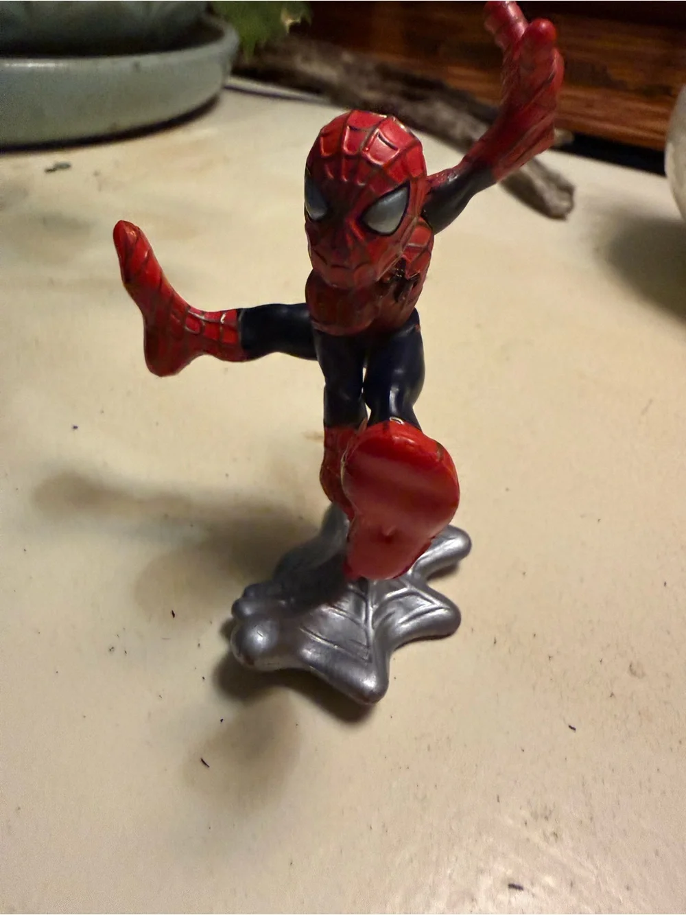 Hasbro Spider-Man Red and Black Poseable Action Figure with Silver Base